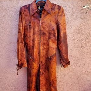 LEISHIDA Leather Long Coat